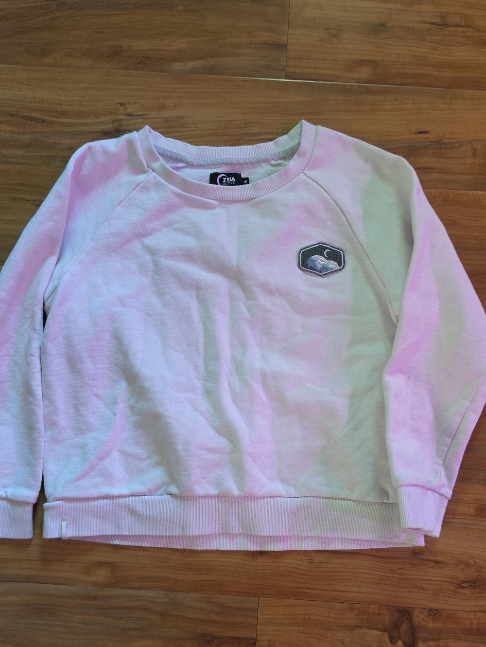ZYIA Kids White Crewneck Sweatshirt with Logo Patch
